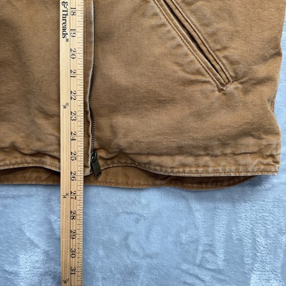 Carhartt Jacket Women Large Brown Washed Duck Loose Fit Sherpa Lined Workwear - Picture 10 of 12